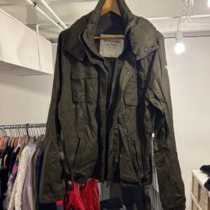 Abercrombie & Fitch Men's Dark Green Military Jacket